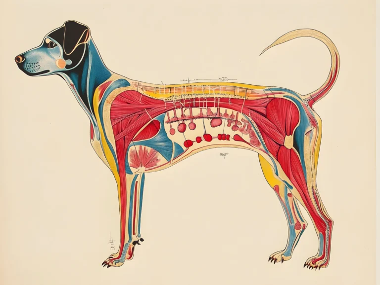 An infographic illustrating a dog's digestive system, highlighting how consuming too much cat food can affect organs like the liver and kidneys. Can dogs eat cat food?